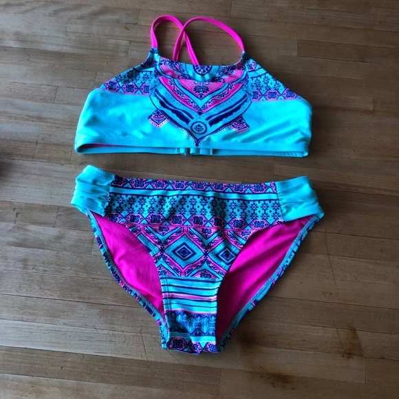 SO Other - Mandala Majesty Girls  Bikini Top & Bottoms Swimsuit Set Size 14